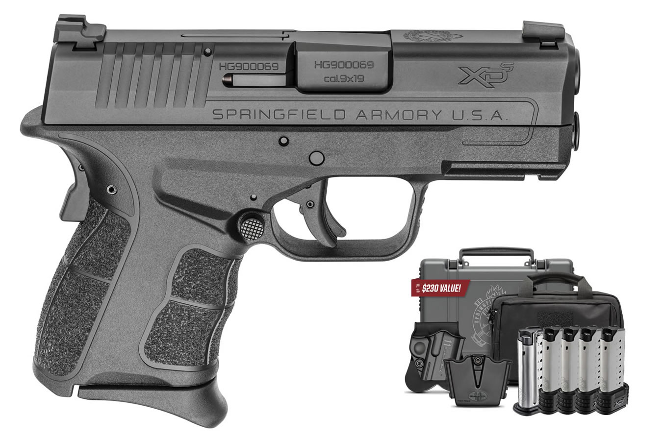 Springfield XDS Mod.2 9mm Instant Gear Up Package with Front Night Sight, 5 Mags, Range Bag, Holster and Mag Pouch Springfield XDS Mod.2 9mm Instant Gear Up Package with Front Night Sight, 5 Mags, Range Bag, Holster and Mag Pouch - Firearms - Voss Arms
